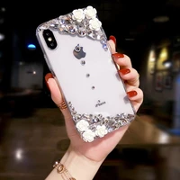 for iphone 13 12 glitter diamond case for iphone 11 pro max 8 plus xs max xr x 7 6s se 2020 bling transparent flower back cover