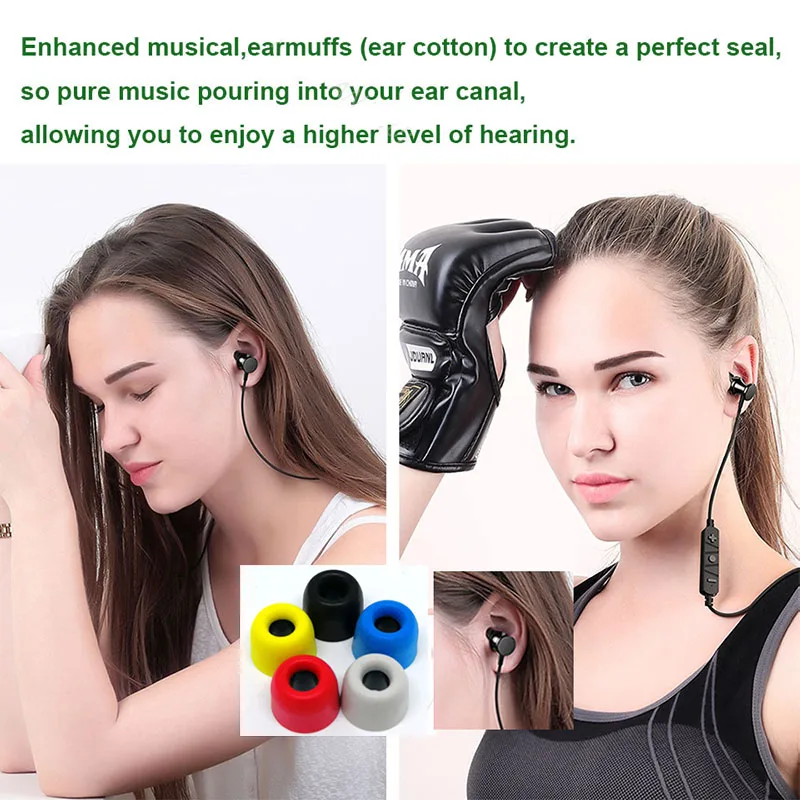 24pcs/12pairs T400 4.9mm Memory Foam Earpads (L M S ) Bass Boost For In-Ear Headphones enlarge
