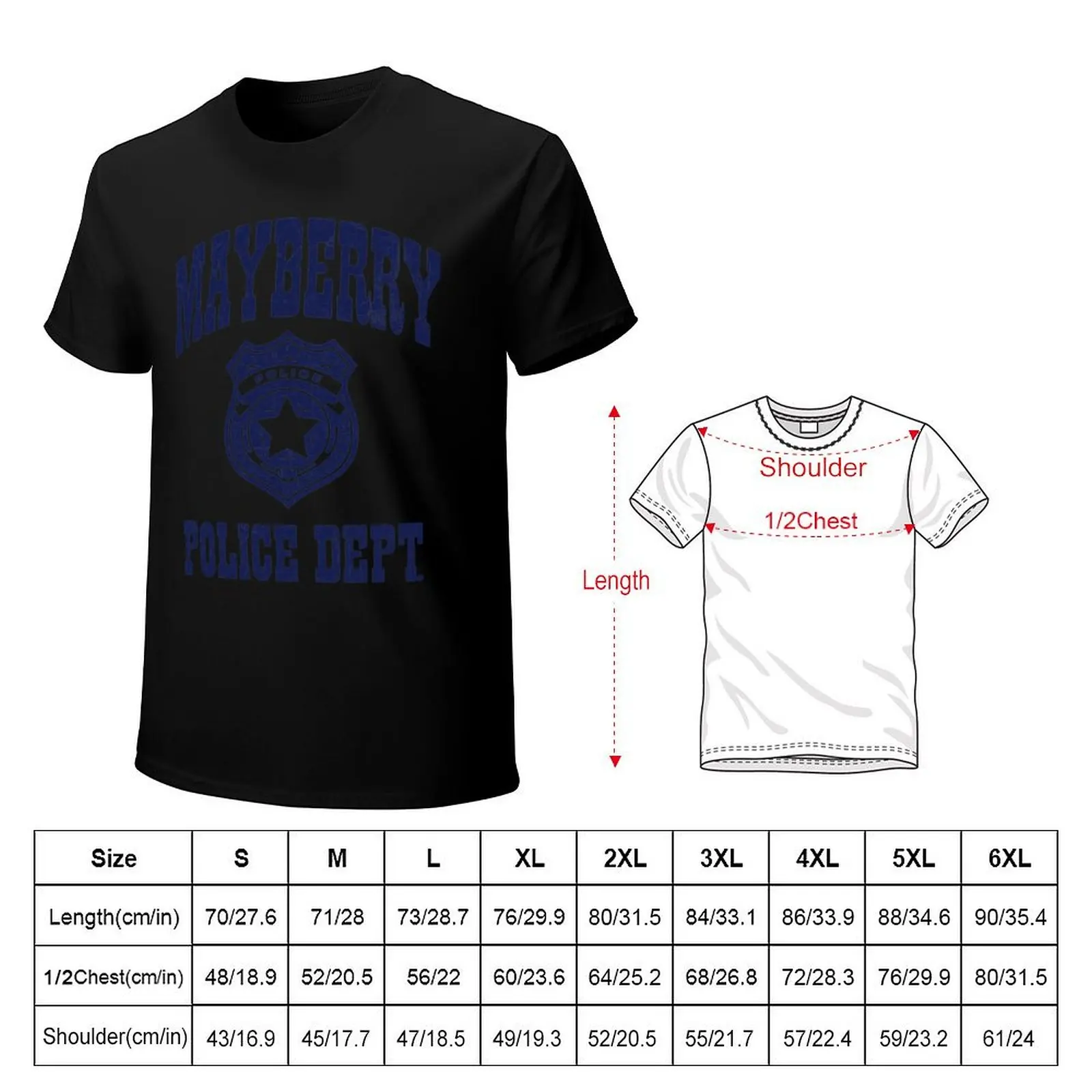 Фото Футболка Mayberry Police Dept, минималистичная, однотонная, с круглым вырезом. №2