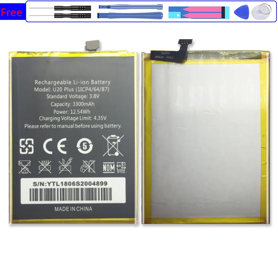 

Mobile Phone Replacement Battery For Oukitel U20 Plus U20Plus 3300mAh