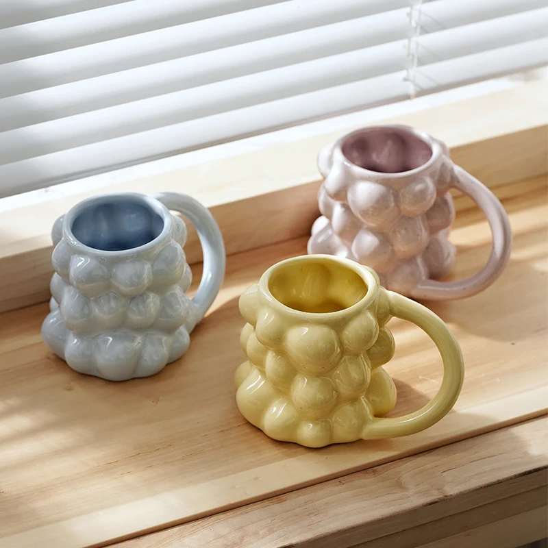 

Креативные фарфоровые кружки в форме винограда, персонализированные кофейные чашки, красивая керамическая чайная посуда ручной работы, по...