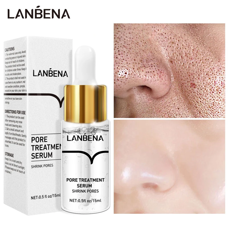 LANBENA Shrinking Pores Serum Anti-aging Tighten Large Pores Moisturizing Dryness Oil Control Whitening Face Skin Care Products