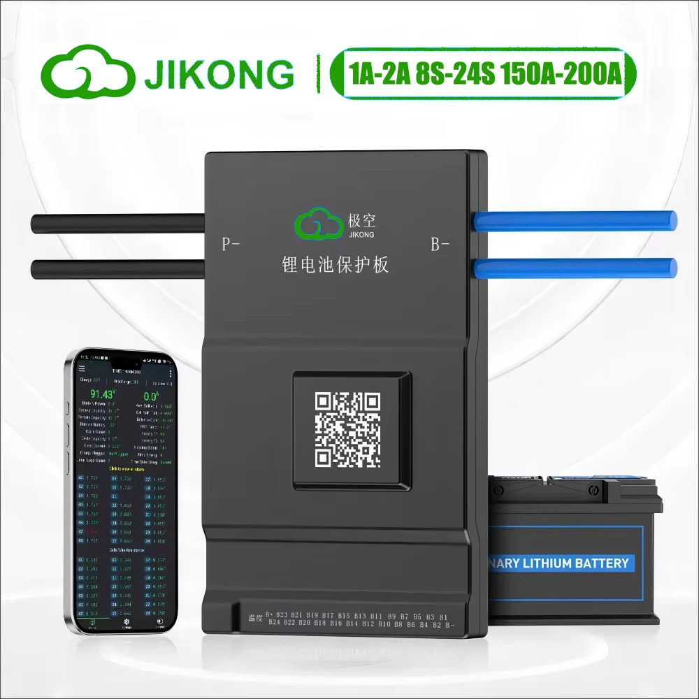 Фото JK BMS с активной балансировкой 150A 200A JIKONG 1A 2A для аккумуляторов Lifepo4 8S 24V 10S 12S 13S 16S 48V 20S 24S 72V Li-ion LTO с функцией Smart Bluetooth №1