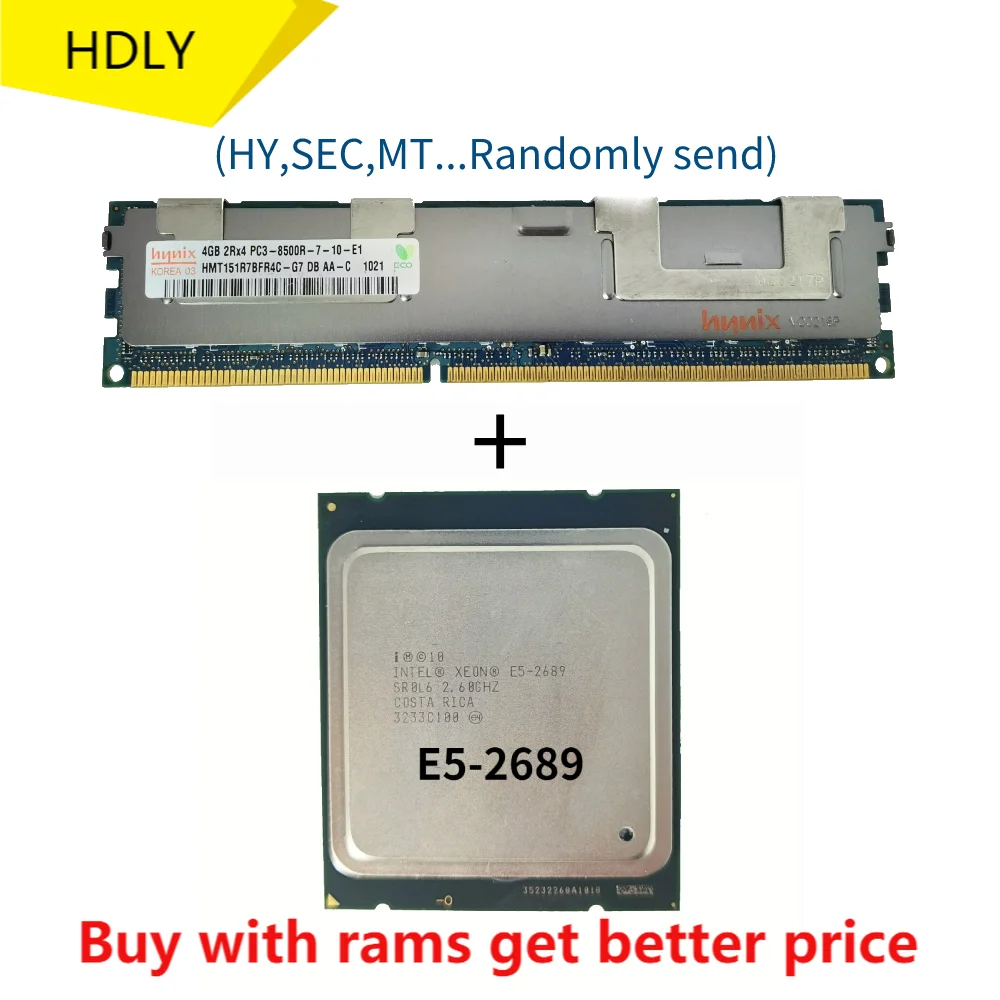 

DDR3 4G Server ram with heatsink 1066Mhz with E5-2689 LGA 2011 2.6GHz 8 Core 16 Threads CPU Processor