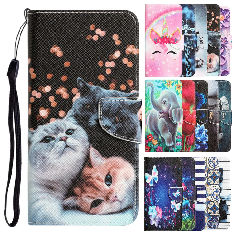 

Cute Painted Leather Flip Phone Bag for Galaxy A73 A53 A33 A23 A13 A32 A22 A72 A52 A32 A42 A12 A21S Case Wallet Shockproof Cover
