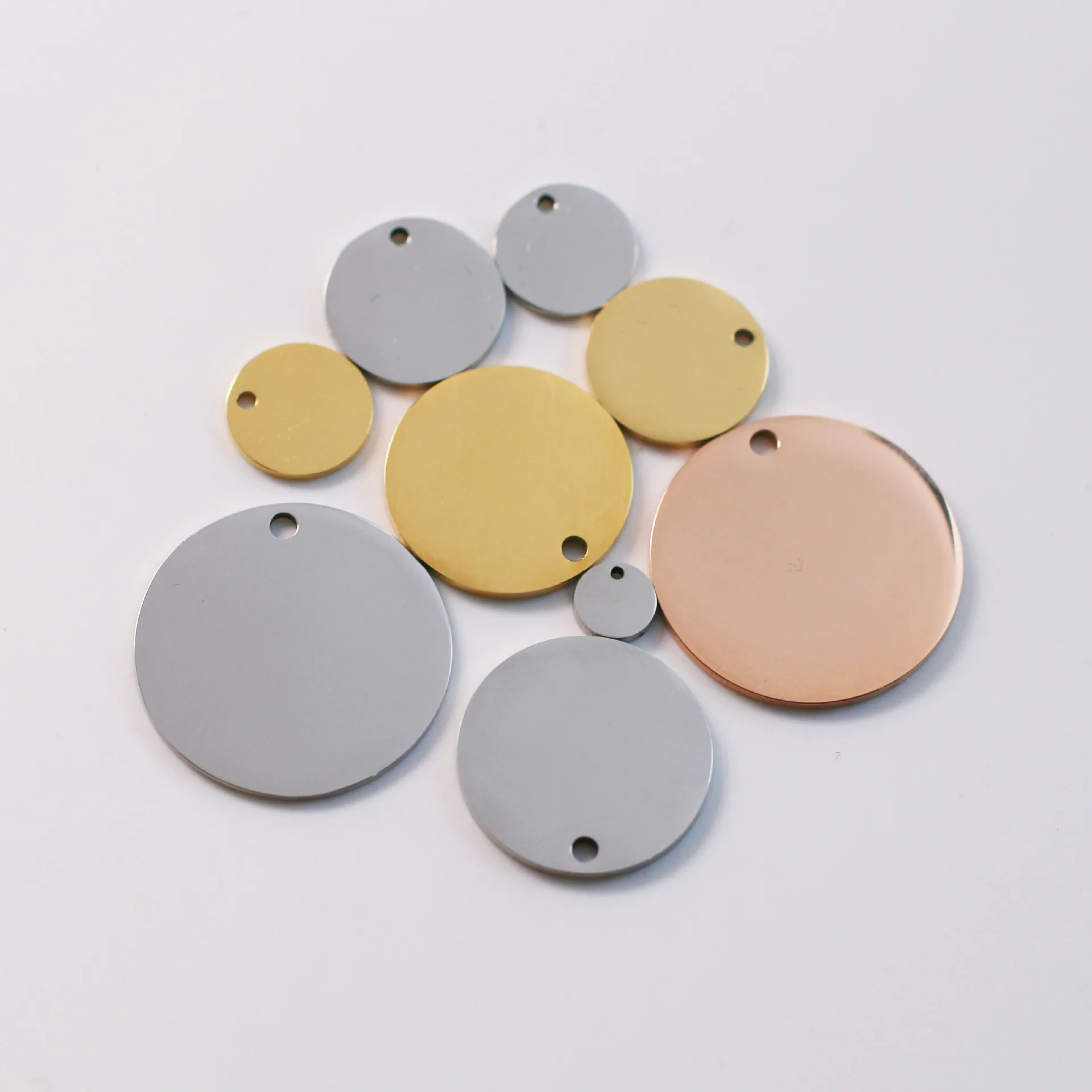 5PCS/Lot 6-30mm Stainless Steel Charms Round Stamping Blanks Dog Tag Pendants For DIY Necklaces Bracelet Jewelry Making Findings