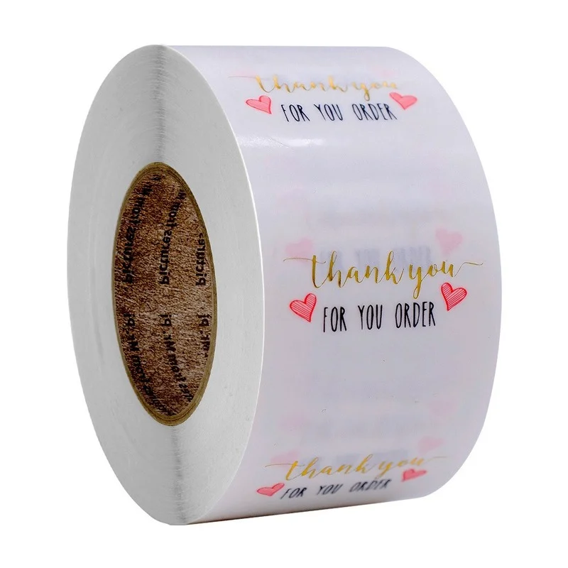 

50-500pcs Transparent Bronzing Thank You for Your Order Sticker Baking Label Gift Wrapping for Small Commodities Seal Decoration