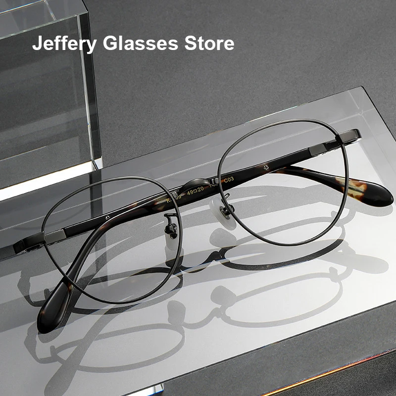 Japanese Vintage Glasses Frame Men Women Oval Ultralight Titanium Prescription Reading Eyeglasses Eyewear Anti Blue Light 2023