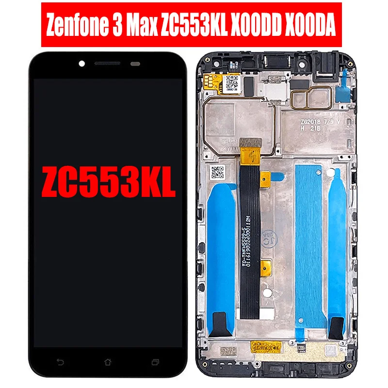 

ЖК-дисплей для Asus Zenfone 3 Max ZC553KL дисплей Pantalla дигитайзер Датчик в сборе X00DD Сенсорная панель X00DA ЖК-экран с рамкой