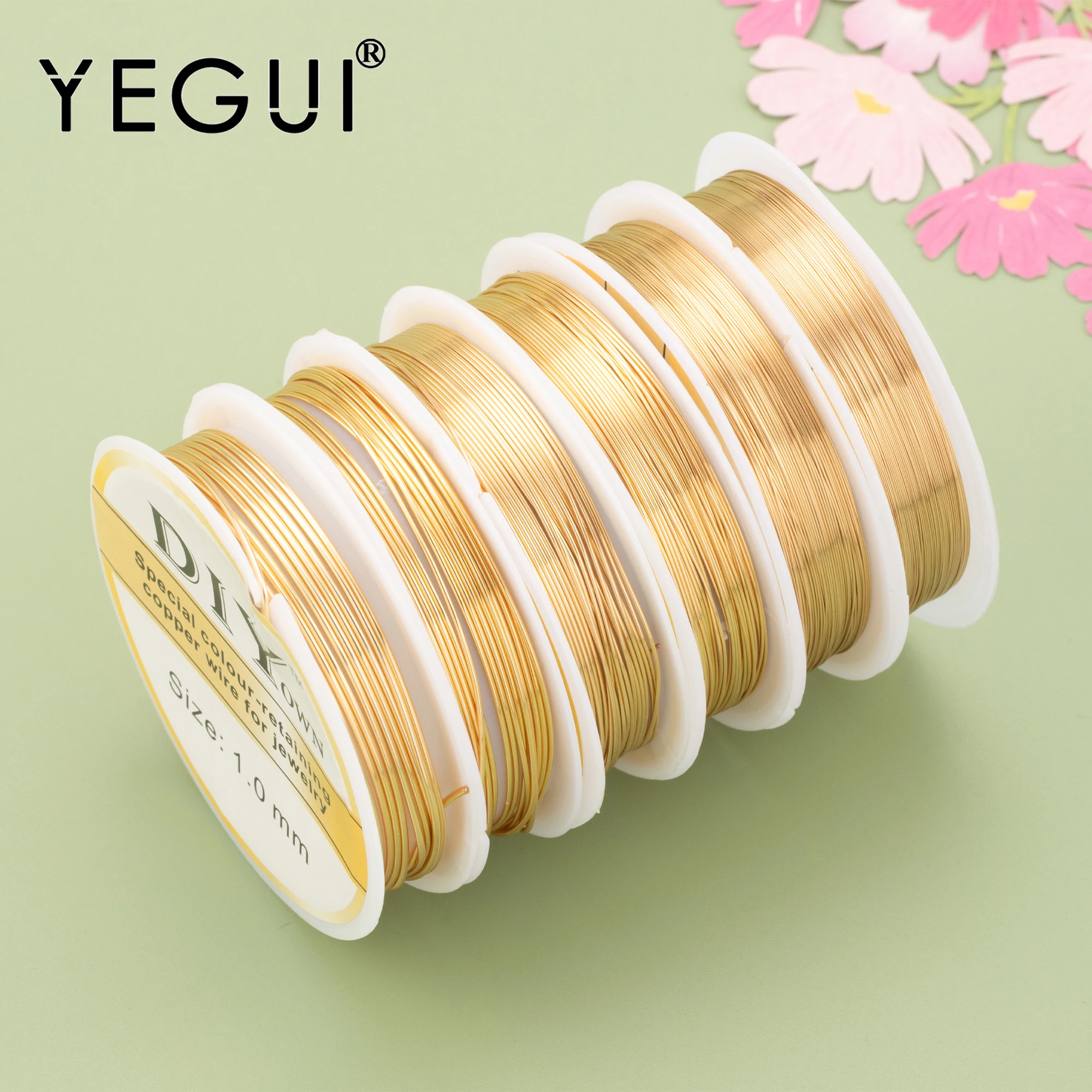 YEGUI M788 jewelry accessories copper wire 18k gold plated 0.3 microns making diy bracelet necklace one roll/lot |