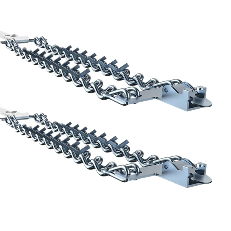

2X Car Snow Chain Anti-Skid Wear-Resistant Bold Manganese Steel Ice-Breaking Nails for Winter Snow Muddy Road Type 1