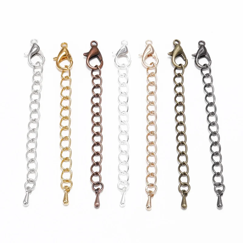 

10pcs/lot 50mm Tone Extended Extension Tail Chain Lobster Clasps Connector for DIY Jewelry Making Findings Bracelet Necklace