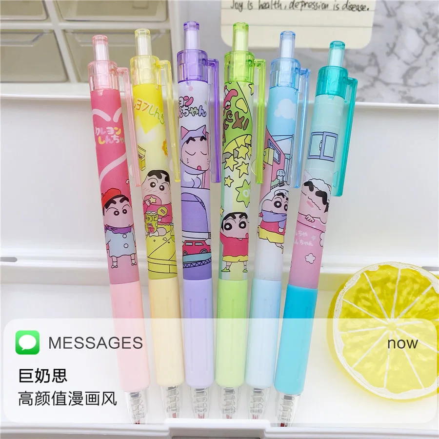 Набор милых гелевых ручек Crayon Shin-chan Студенческая черная ручка 0 5 мм милые