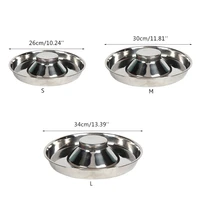 pet stainless steel dog bowl puppy litter food feeding dish weaning silverstainless feeder water bowl pets feeder bowl