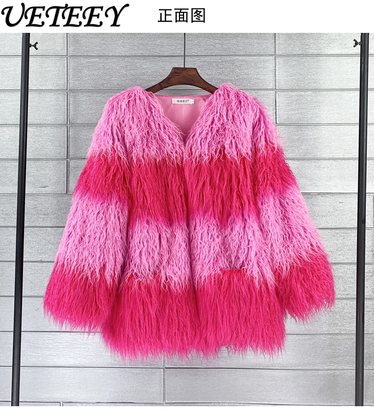 Рисунок 5 - Розовое короткое меховое пальто с прострочкой