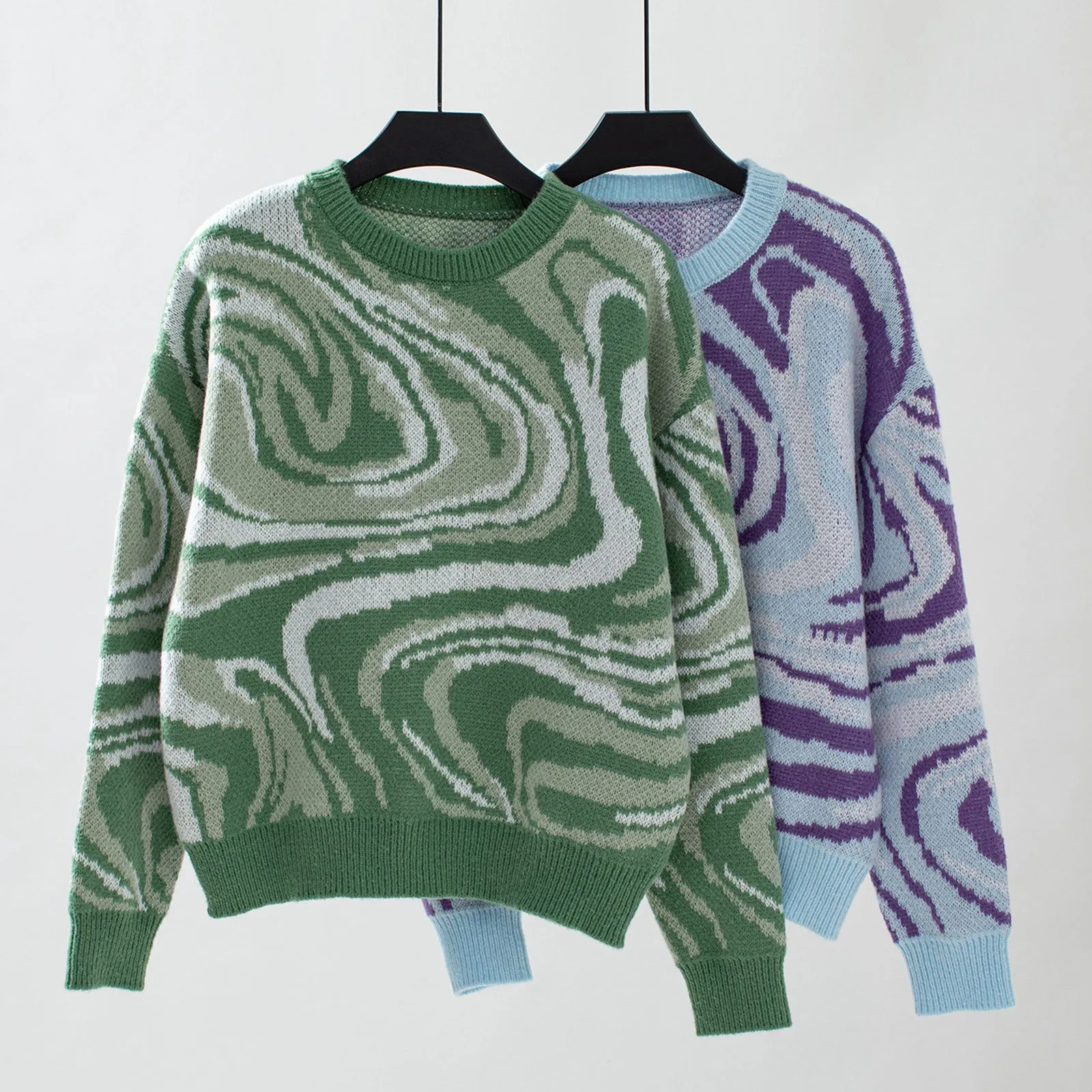 Новинка осени 2024 женские свитера оверсайз вязаная одежда с круглым вырезом