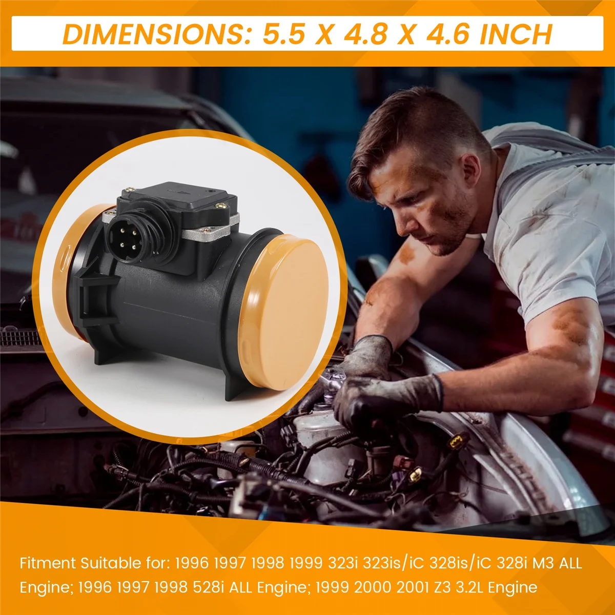 Датчик массового расхода воздуха MAF 5WK9600 5WK9600Z 5WK9617 13621703275 13621703650 1703650 для BMW E36 E38 E39 Z3