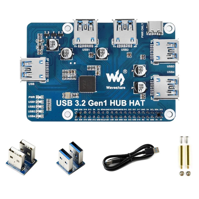 

Waveshare USB 3.2 Gen1 HUB HAT Expansion Board for Raspberry Pi 4 B 3 B+ 3 B 2B Zero Zero 2 W Zero WH,Plug and Play