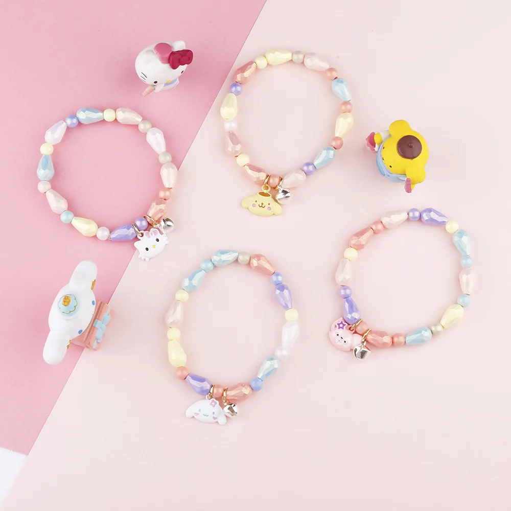 

Sanrio Bracelet Hello Kitty Cinnamoroll Pompompurin Kawaii Ins Girly Sweet Bracelet Double Pendant Fantasy Girlfriend Girl Gifts