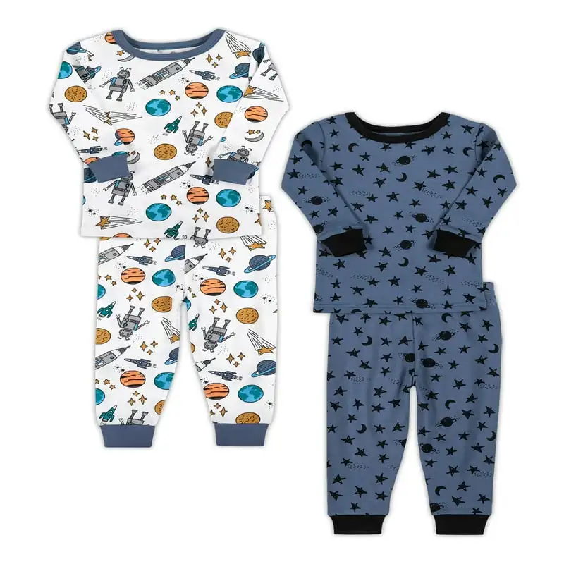 

& Toddler Boy 4 Pc Long Sleeve & Long Pant Pajamas, Size 9 Months - 5T