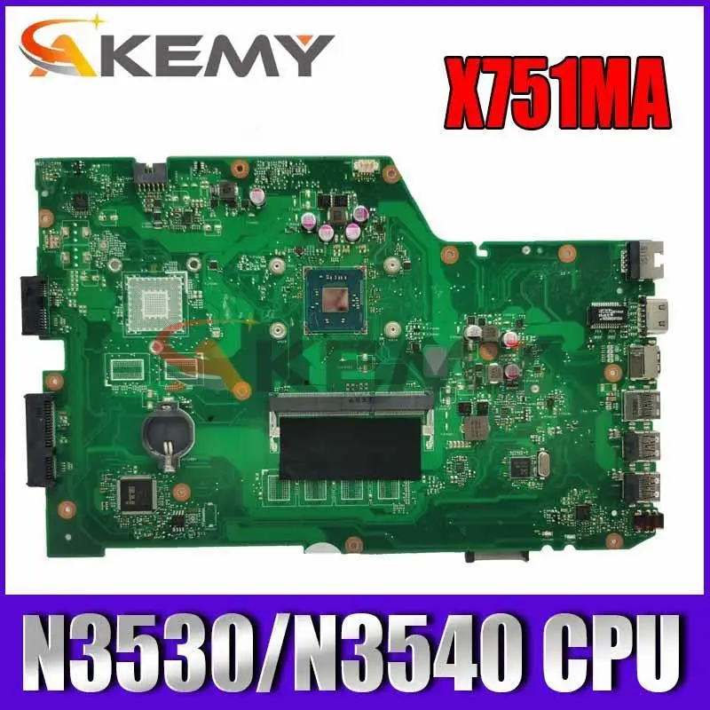 

X751MA N3530/N3540 CPU Mainboard For ASUS K751M K751MA R752M R752MA X751MD X751MJ Laptop Motherboard X751MA Motherboard tested