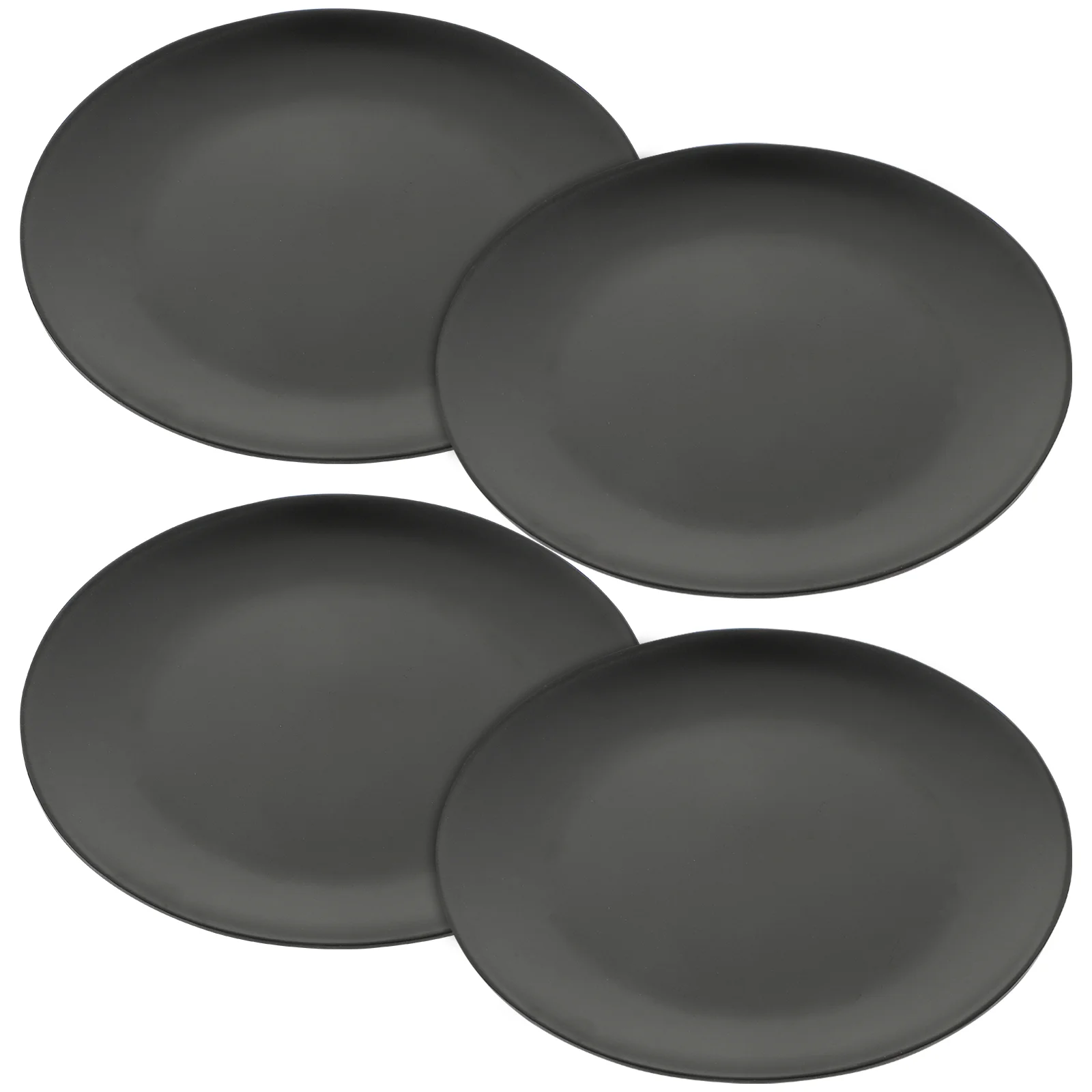 

4 pcs Melamine Serving Dish Melamine Dinner Plate Black Flat Bottom Melamine Dishes