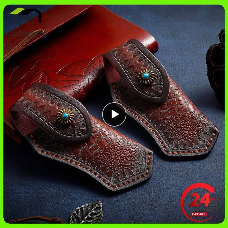 

Knife Cover Sharp Set Leather Case Portable Outdoor Storage Sleeve Leather Durable Knife Leather Sheath Camping Equipment 39g