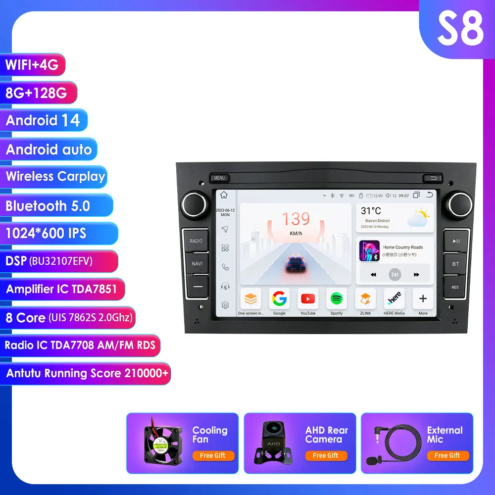 Hizpo Carplay для Opel Astra H Vectra C Antara Zafira Corsa Android Автомобильный радиоприемник Мультимедийный плеер GPS Bluetooth DSP RDS SWC