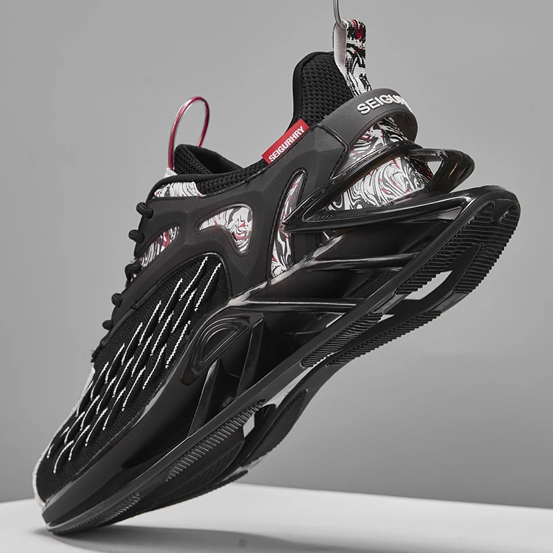 Hot Sales Trend Men's Blade Running Shoes Breathable Sneakers Jogging Shoes Fashion Antiskid Damping Sport Shoes Casual Sneakers