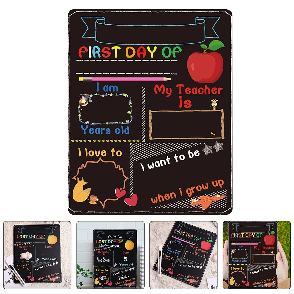 

2 Pcs Rustic Classroom Decor Chalkboard Pendant School Supply Blackboard Delicate Recording Wooden Photo Prop Decoration Child