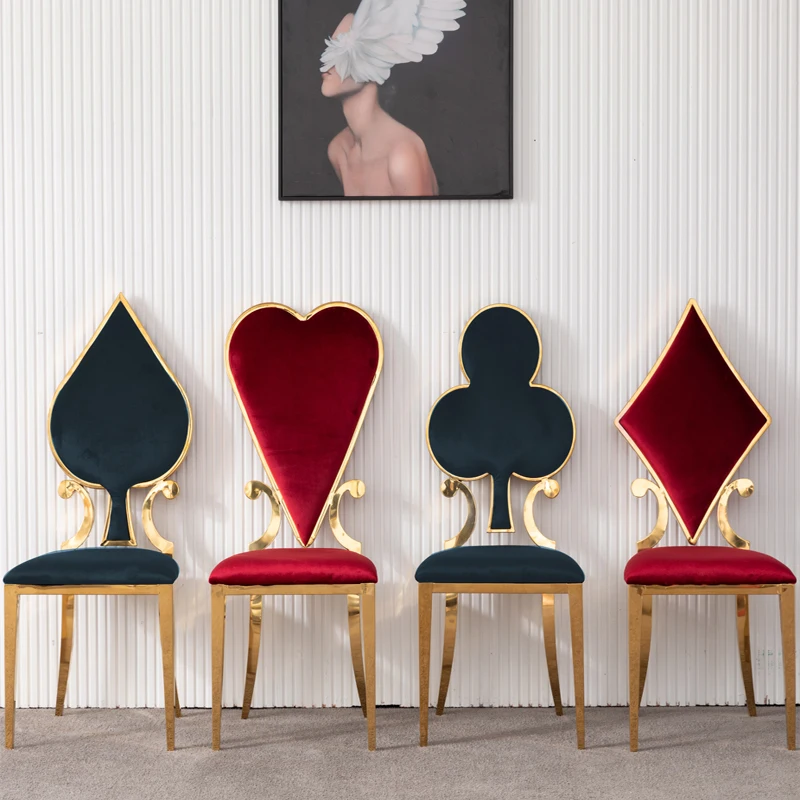 

2PCS/set Stainless Steel Dining Chair Fashion Hotel Metal Dining Chairs Light Luxury Negotiation Chair Living Room Furniture