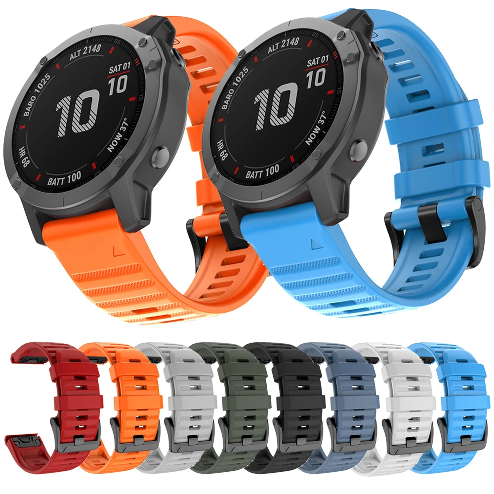 

Ремешок силиконовый для наручных часов Garmin Fenix 7X 6X 5x3 hr, быстросъемный браслет для Garmin Fenix 7 6 5 Pro GPS, 26 мм 22 мм