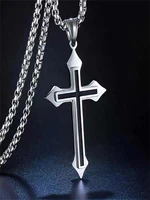 simple and colorfast titanium steel cross pendant pendant