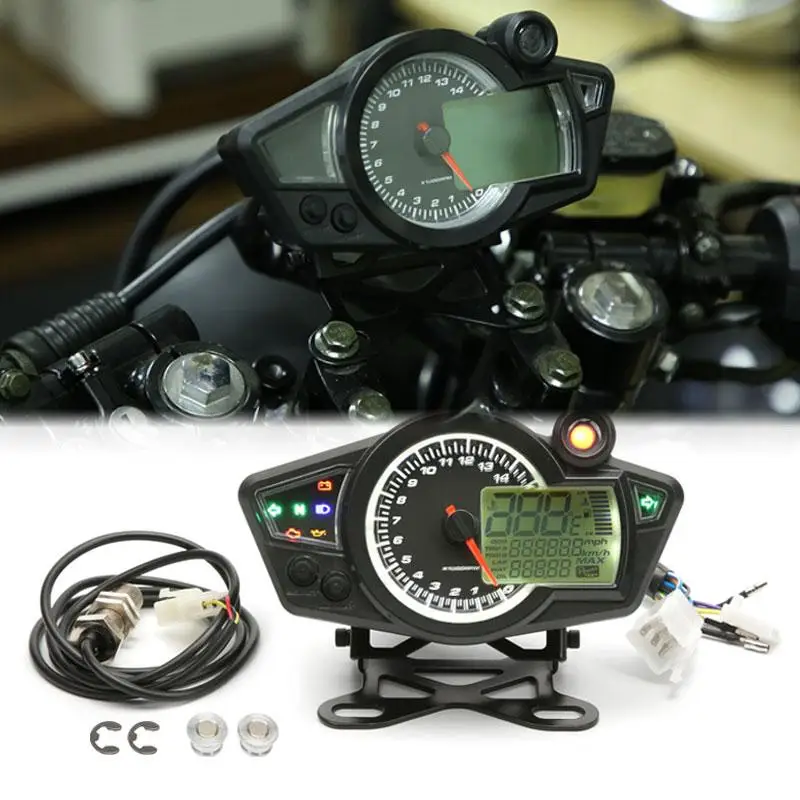 

1 Set Motorcycle Electronic Digital Odometer Lcd Multi-functional Speedometer Tachometer Gauge Modified Parts