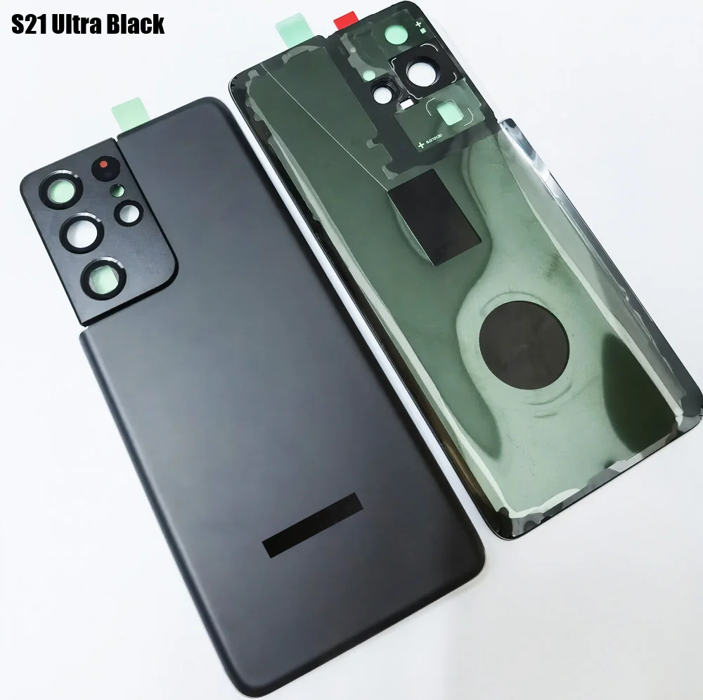 

Задняя стеклянная крышка для Samsung Galaxy S21 Ultra 5G (OEM), оригинальная задняя крышка, Задняя стеклянная крышка батарейного отсека с объективом каме...