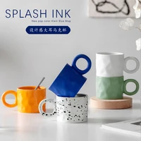 klein blue coffee cup ins style mug with cover water glass upscale restaurant hotel ceramics cup light luxury drinking utensils