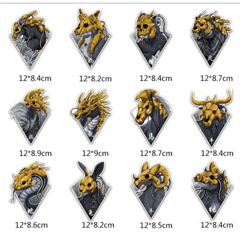

12 Chinese Zodiac Animals Stickers Tactical Military Stickers Outdoor Car Stickers Motorcycle Notebook DIY Decorative Decals