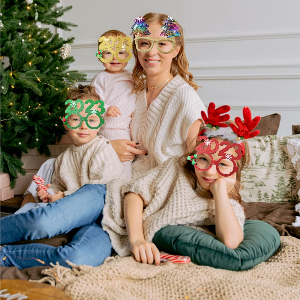 

3 шт., украшения для очков «Merry Christmas»