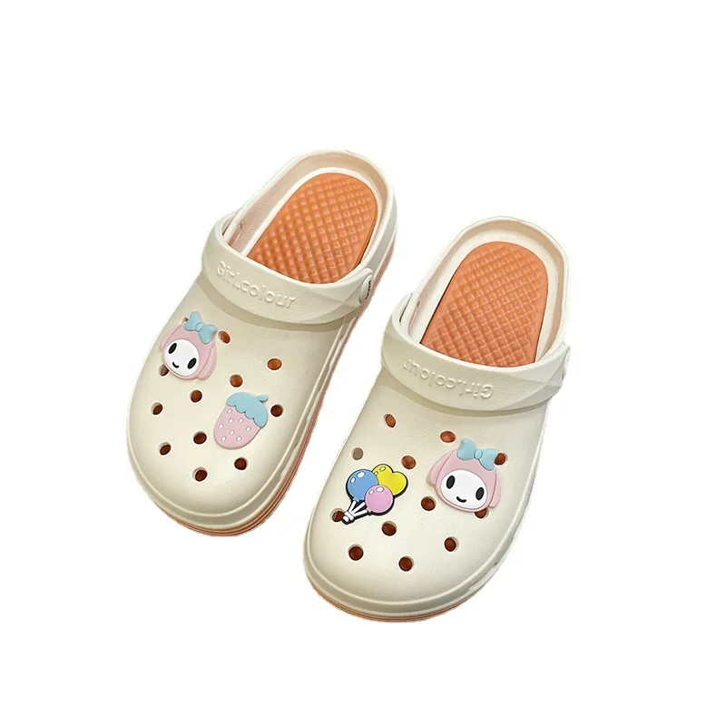2023 New Fashion Non-slip Charms Clogs Cross Sole Outdoor Women Slippers High Quality Summer EVA Beach Sandals For Girls