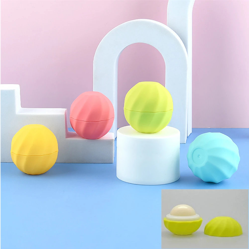 

7ml Empty Ball Shape Plastic Lip Balm Jar With Lids Sphere Round Containers Screw Cap Lipstick Tubes Chapstick Tube Beauty Tool