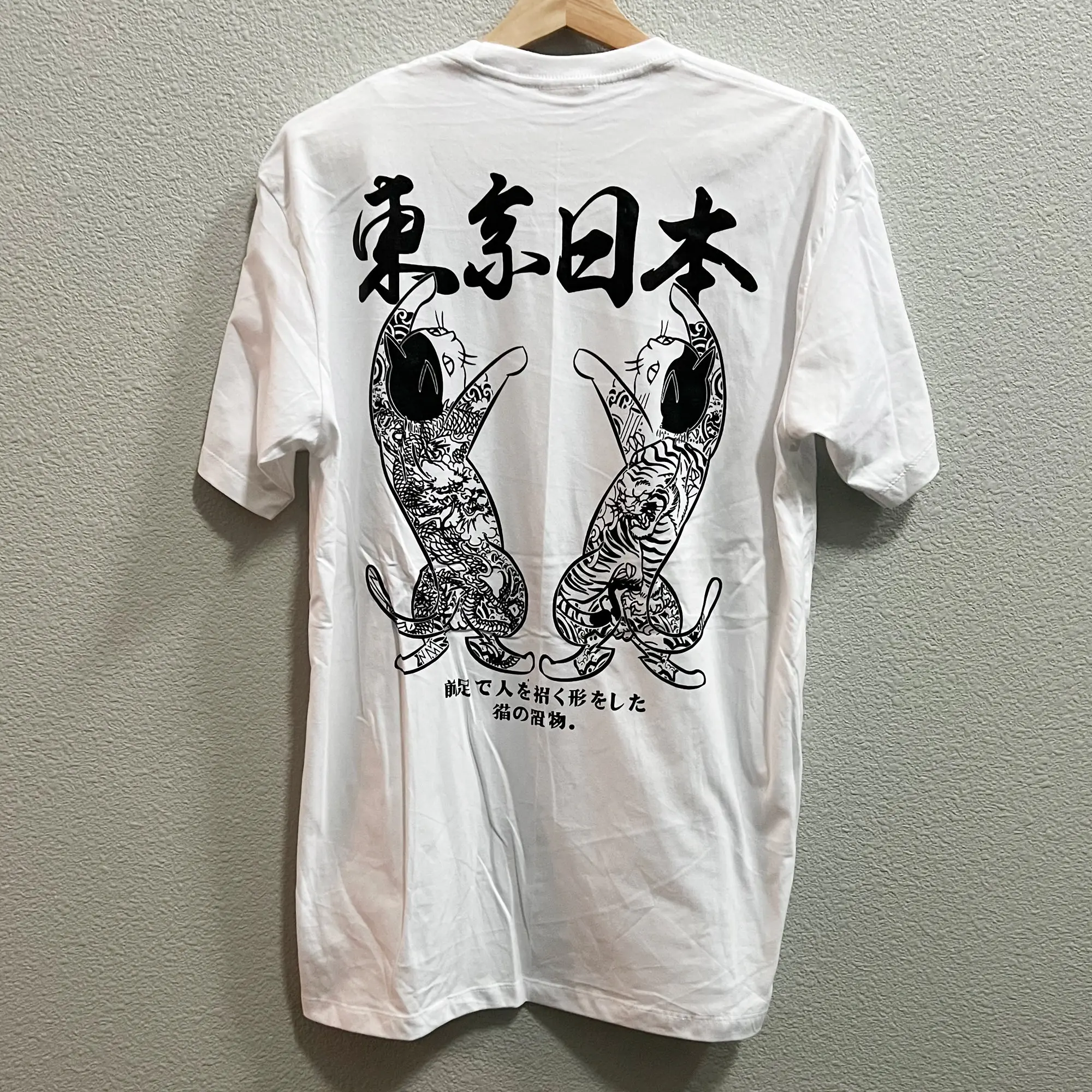 Японская футболка с принтом Токийский Кот для мужчин и женщин