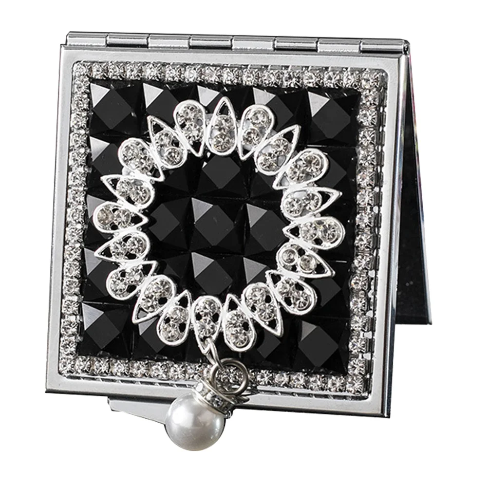 

Mirror Makeup Compact Travel Folding Pocket Sided Double Foldable Portable Vanity Purse Bulk Rhinestone Woman Gift Crystal Kids
