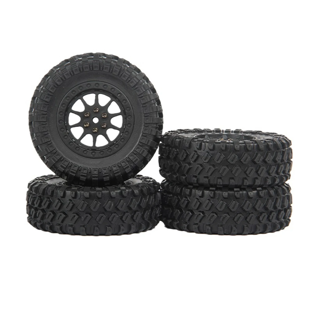 

4Pcs 70mm Tire Tyres Wheel for MN D90 D99S MN-90 MN91 MN98 MN99S WPL C14 C24 C34 B14 B24 RC Car Upgrade Parts,Black