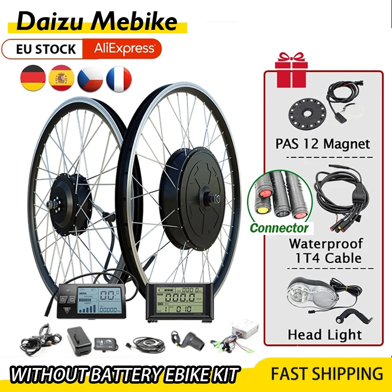 

Ebike Conversion Kit 36V 250W 500W 48V 1000W 2000W Front EBike Brushless Hub Motor Wheel No Battery EU Stock 500W Rear 26" 700C