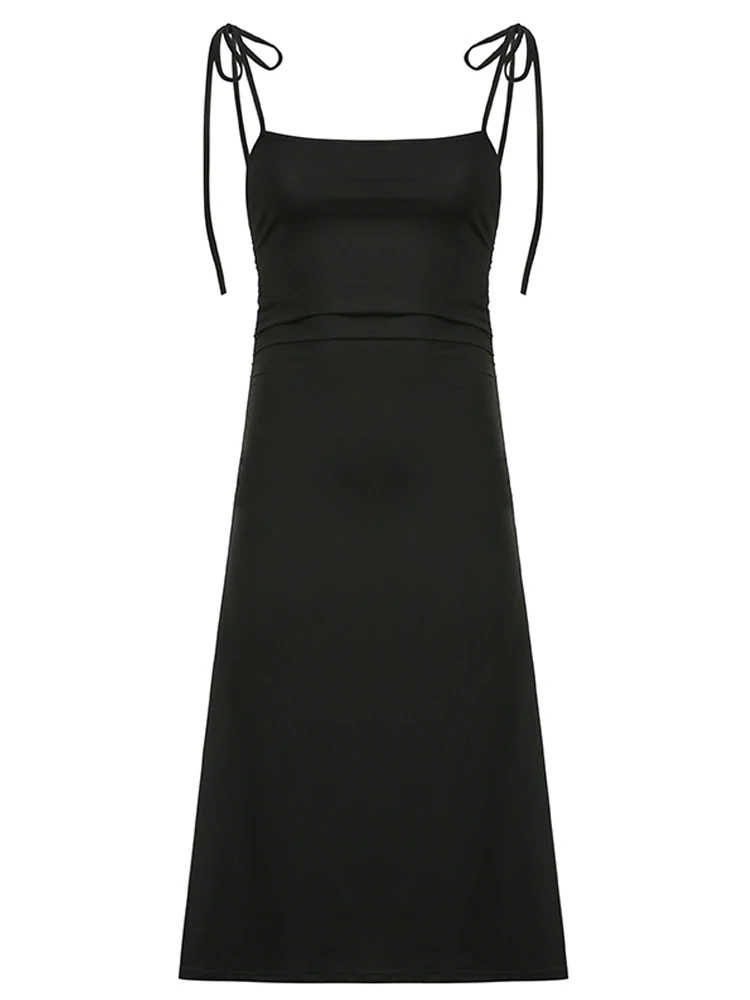 Летнее Сексуальное вечернее миди-платье HEYounGIRL с открытой спиной женские черные