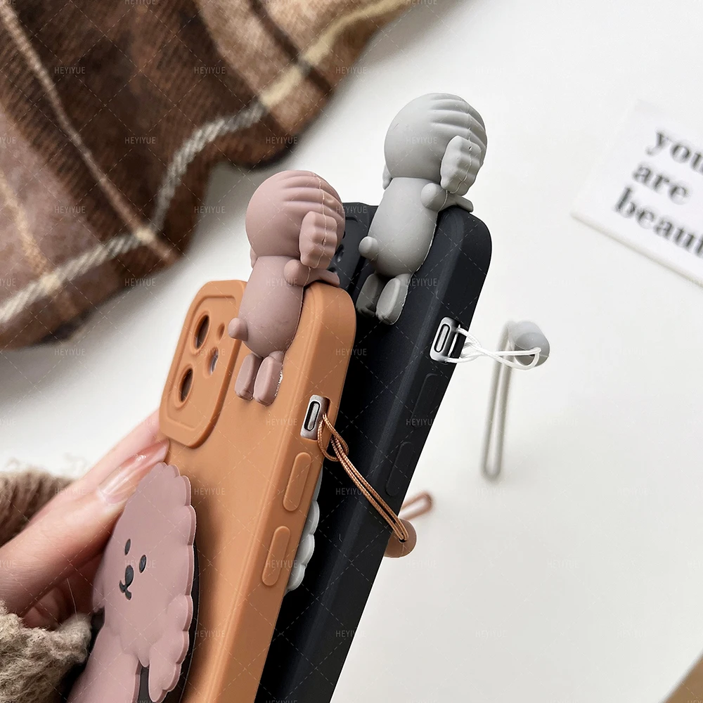 Милый держатель для зеркала для макияжа с изображением собаки для Samsung Galaxy S23 Plus S22 S21 FE S20 Ultra M53 M23 M33 M13 M52 12 J6 J4 J730.