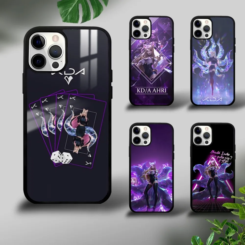 L-LOLS KDA A-Ahri Phone Case For iPhone 16 15 14 13 12 11 Pro Xs Max Mini Plus Celulares Hard Funda