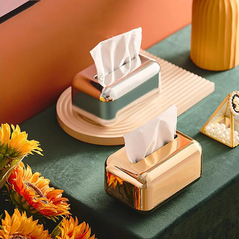 

Tissue Box Light Luxury Wind Guest Restaurant Coffee Table Napkin Storage Box Bedroom Desk Magnetic Non-Slip Pumping Box