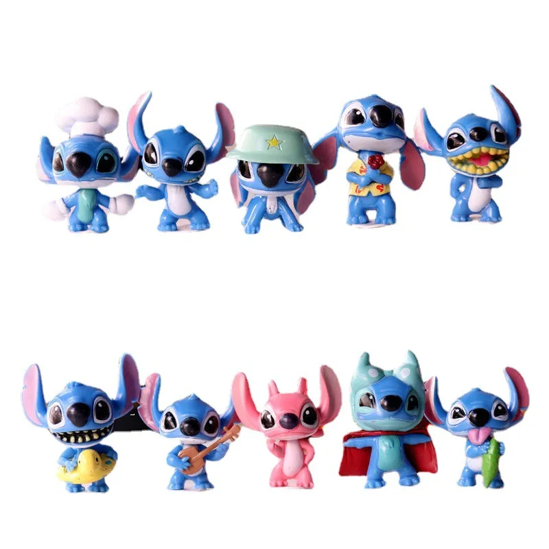 

Random 1Pcs Disney Stitch Figure Ornaments Stitch Interstellar Baby Cartoon Hand Office Boy Cake Car Figure Ornament