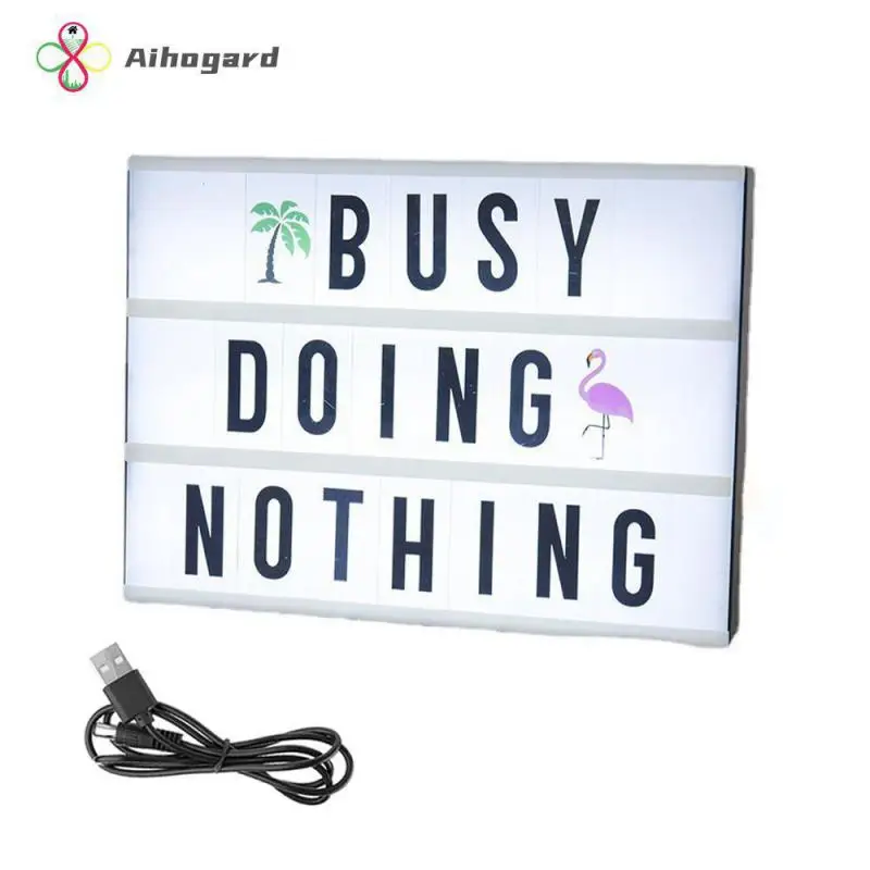 

Питание от Usb, доска для ночных сообщений, коробка с красочными буквами, искусственная коробка для декора, настольная лампа, батарея А4, символы, карты, Декор